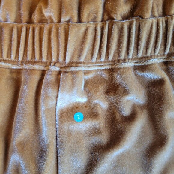 Velour Velvet Long Sleeve Zip-Up Wide Leg Onesie Jumpsuit W/ Pockets - Honey - Picture 8 of 12